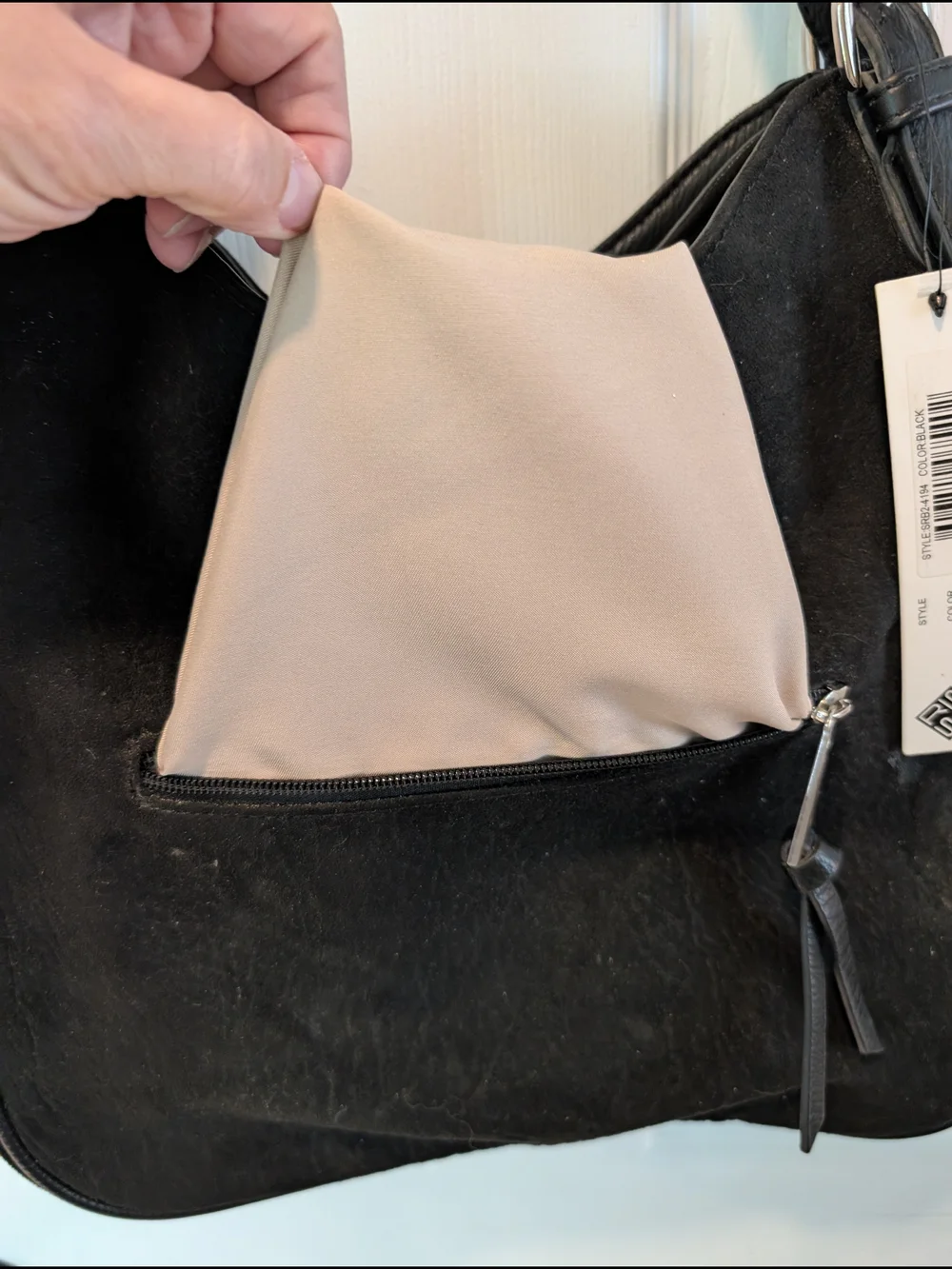 NWT Sondra Roberts Squared Hobo Style Bag In Black
